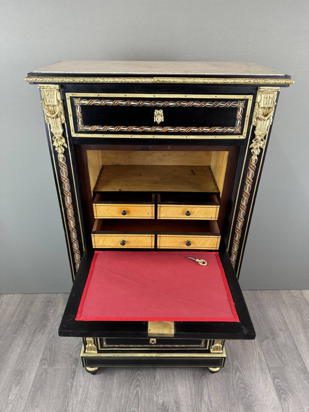Boulle Style Secretary, Napoleon III Period