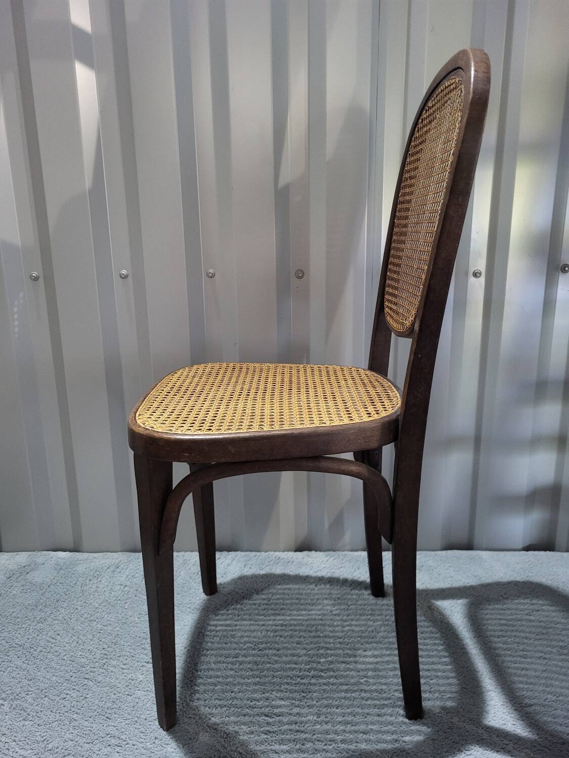 Vintage Thonet style bistro chair in cane and turned wood