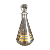 Carafe en verre rayée or