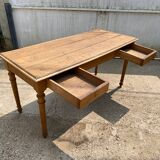 Solid oak farmhouse or desk table with 2 drawers 1900