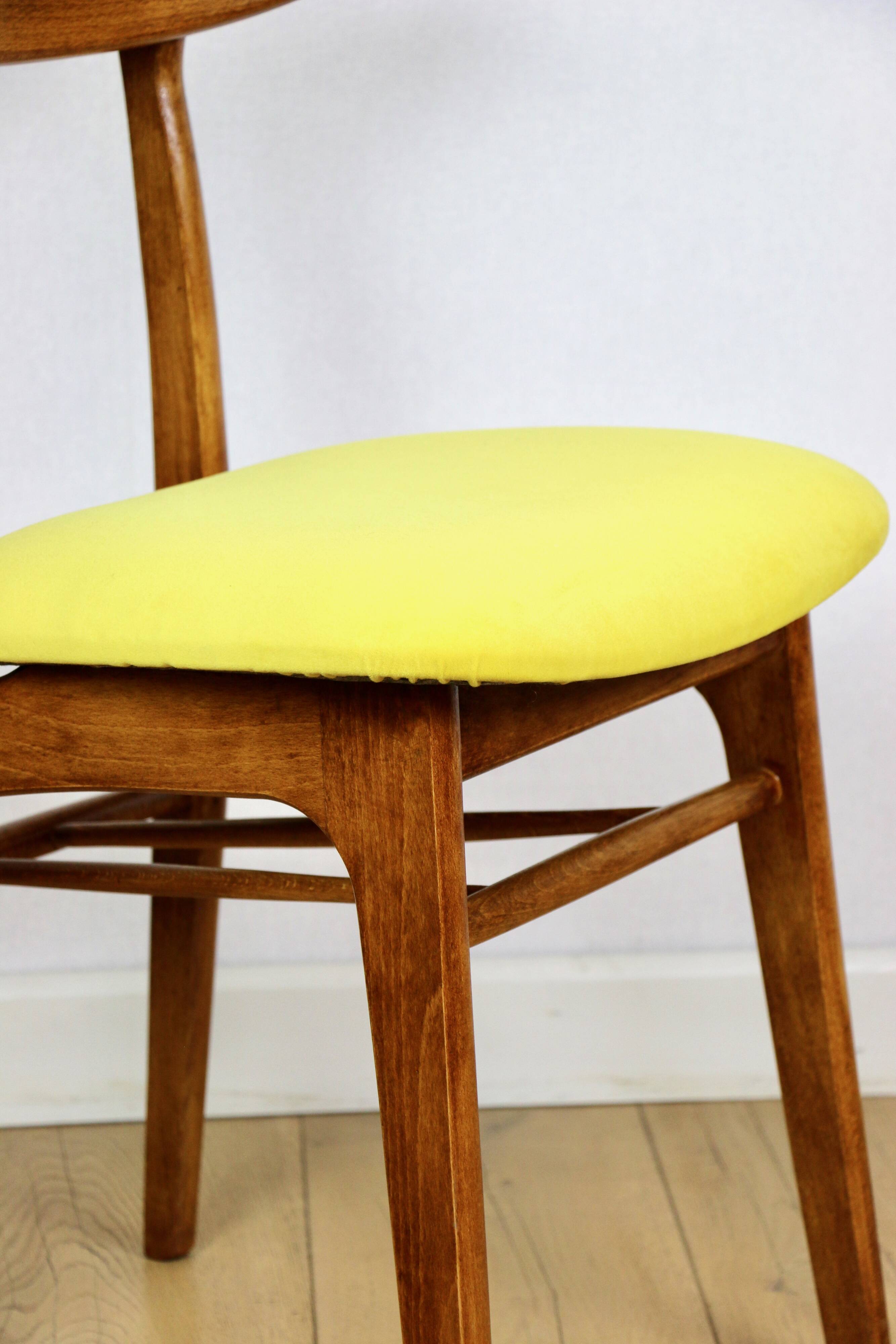 Hałas vintage chairs yellow vintage - set of 4 - great set