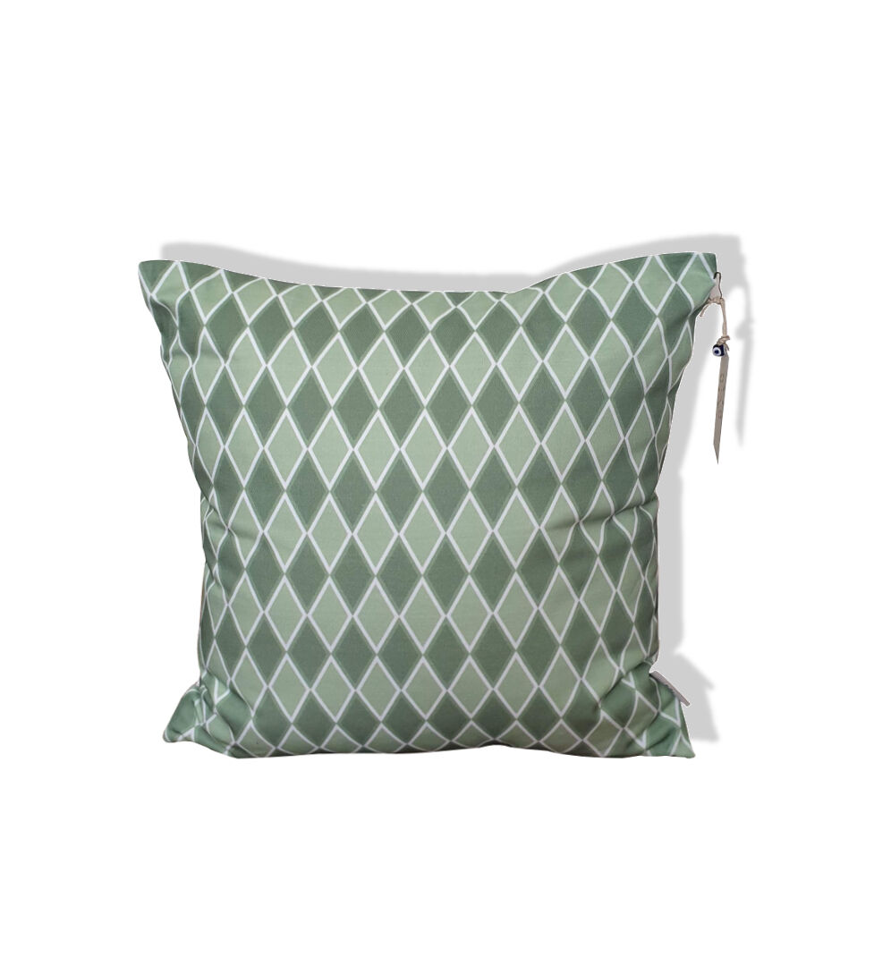 White green geometric cushion cover