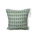 Housse de coussin géométrique blanc vert 50x50cm