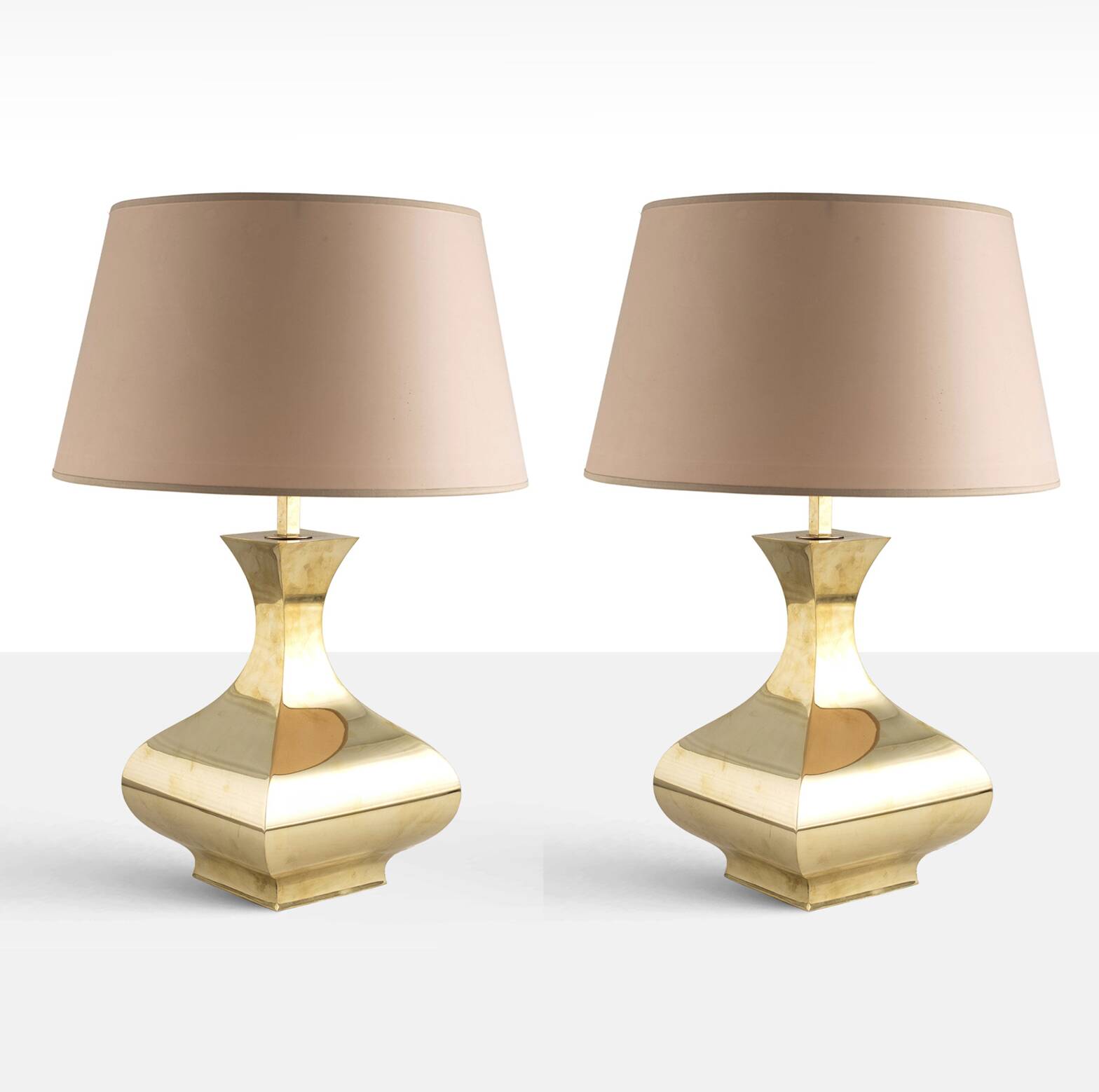 Hollywood regency set of 2 table lamps mod. Piramide, High Society Italy 70