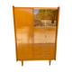 Large wardrobe / Vintage 1960s / 1970s wardrobe with glass doors & drawers