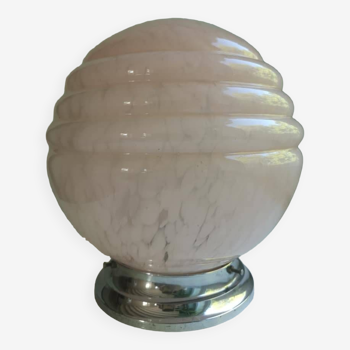 Clichy speckled pink opaline ball globe wall lamp ø 20 cm art deco 1930 Ø 20 cm