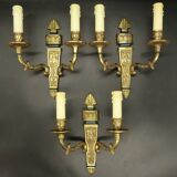 Suite de 3 appliques aux aigles style Empire - bronze