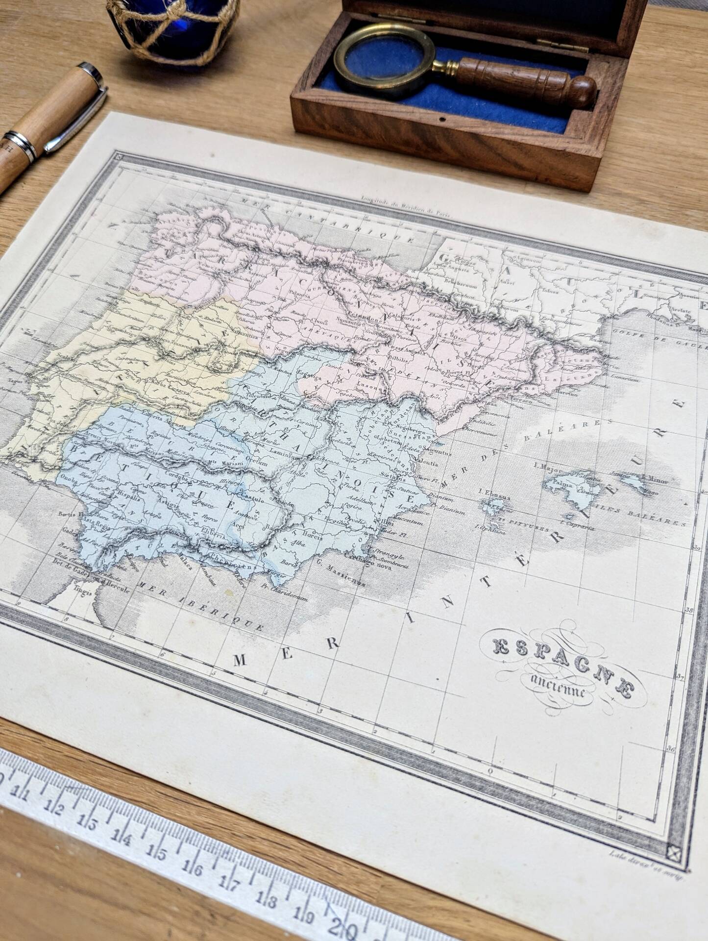 Old Spain, printed map from 1852.