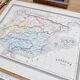 Old Spain, printed map from 1852.