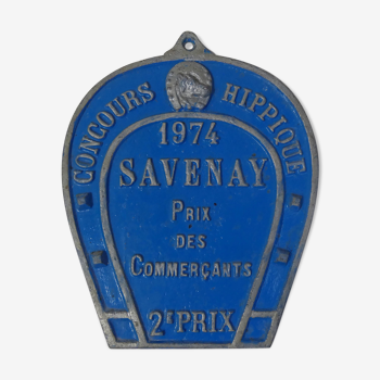 Ancienne plaque de concours hippique équestre savenay 1974