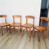 4 chaises en pin, Danemark, 1975