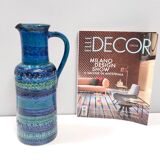Rimini Blue Ceramic Pitcher Vase by A. Londi and F. Montelupo for Bitossi