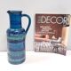 Vase pichet en céramique bleue de Rimini par A. Londi et F. Montelupo pour Bitossi