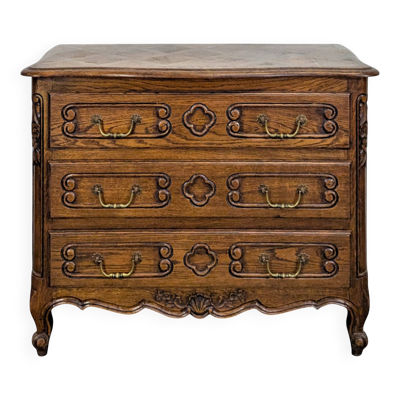 Commode de style Louis XV néo rustique en chêne