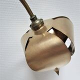 Stylized lotus flower lamp vintage brass 70s