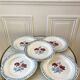 set of 5 Digoin Sarreguemines flat plates model Juliette / Nina Rosa 50s