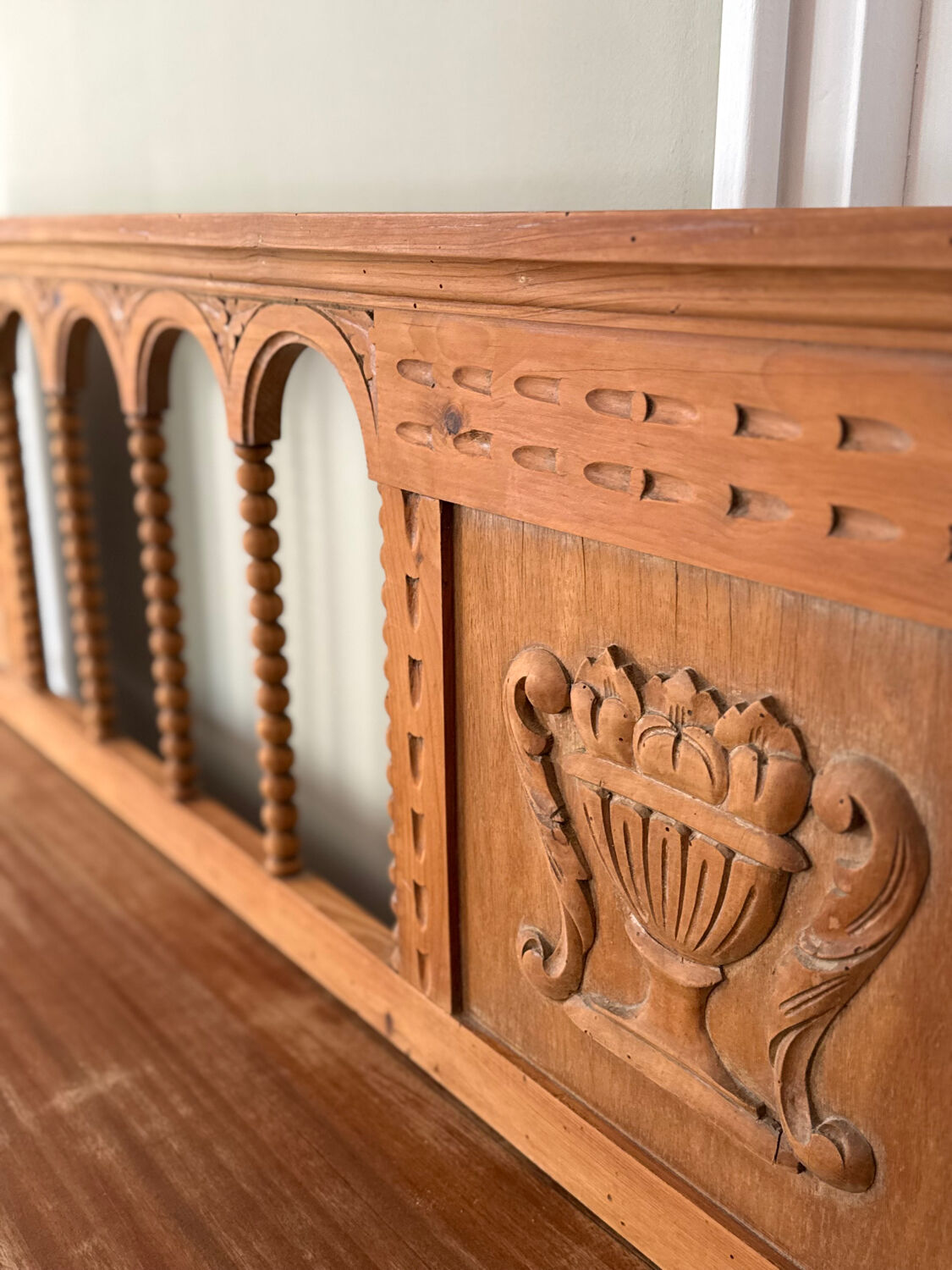 Carved wooden sideboard