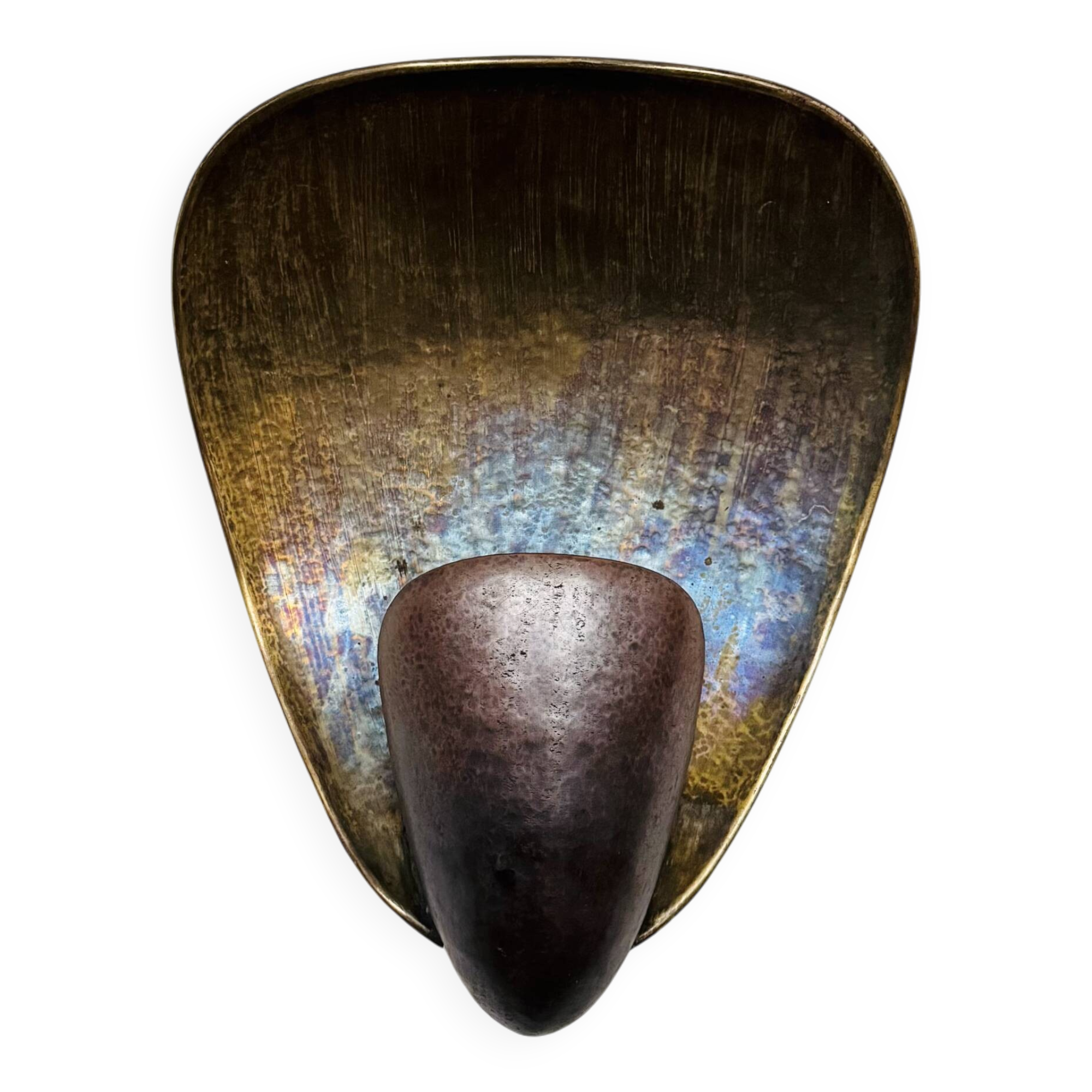 Brutalist Brass and Copper Wall Lamp