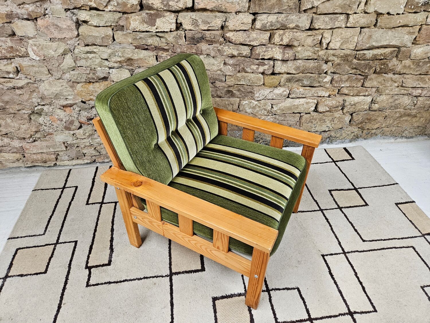 Pine fireside chair 1970