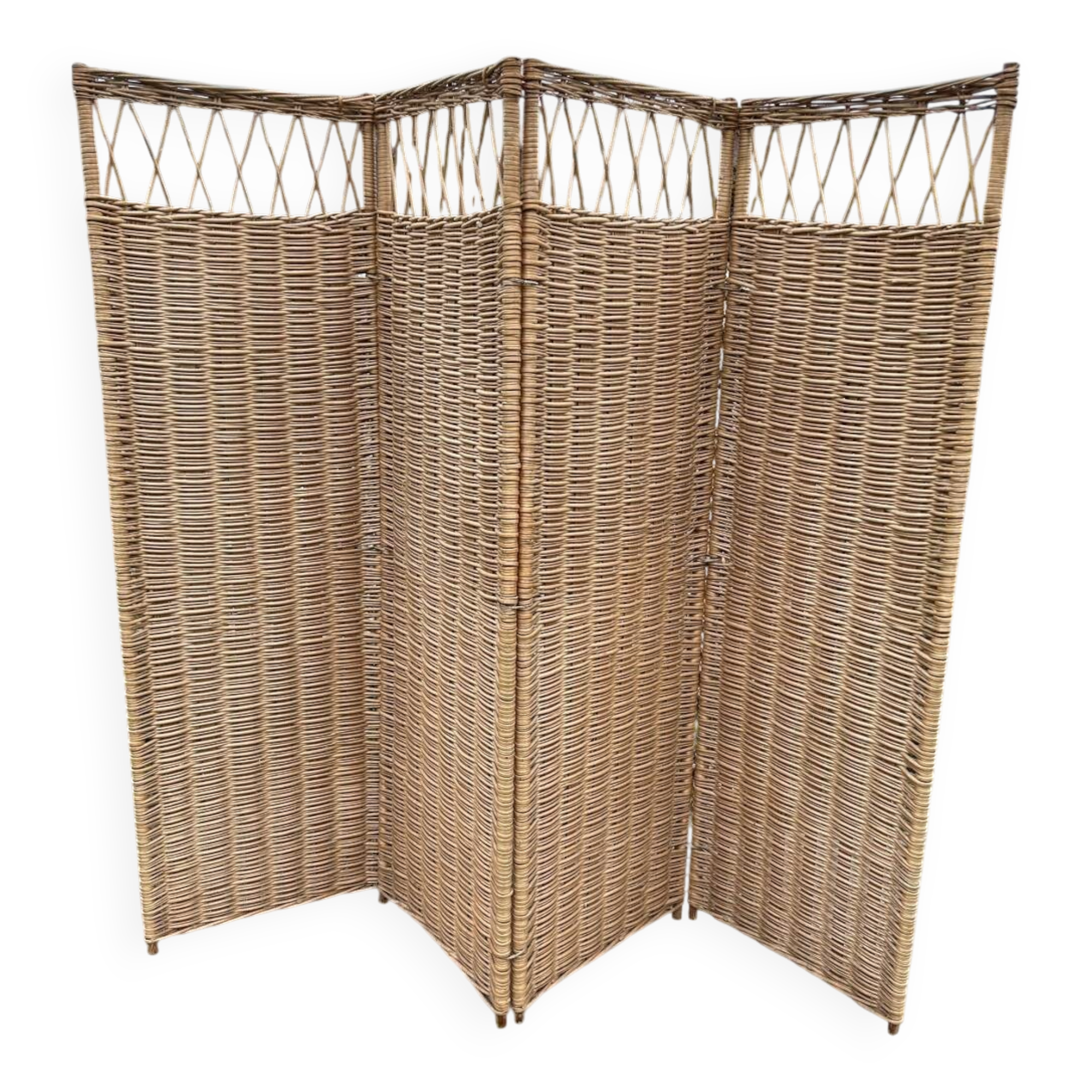Vintage 1960s woven wicker screen