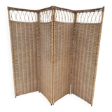 Vintage 1960s woven wicker screen