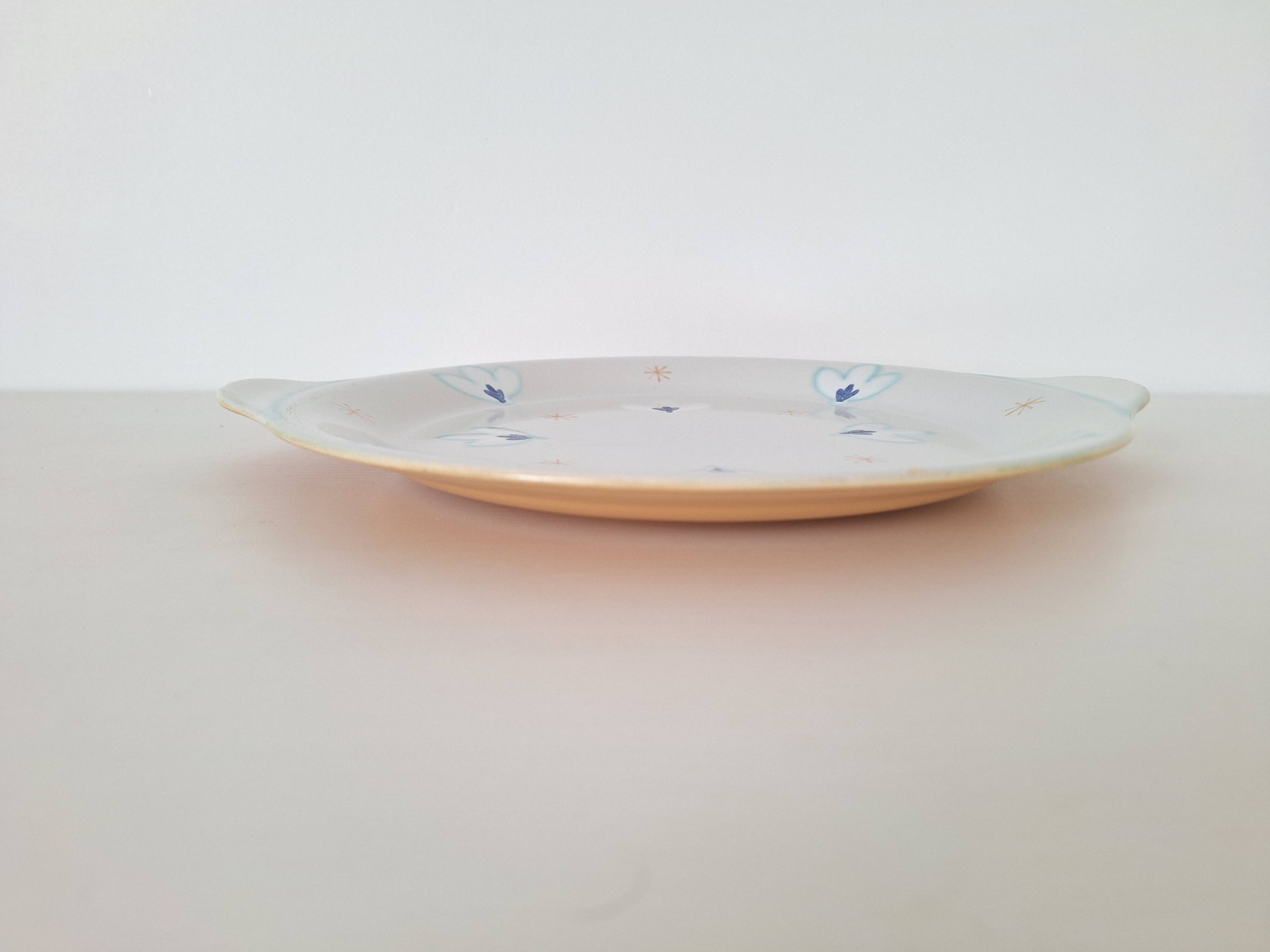 Blue pie dish Belgian manufacture Boch