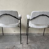Pair of chairs CM197 by Pierre Paulin, in curly wool