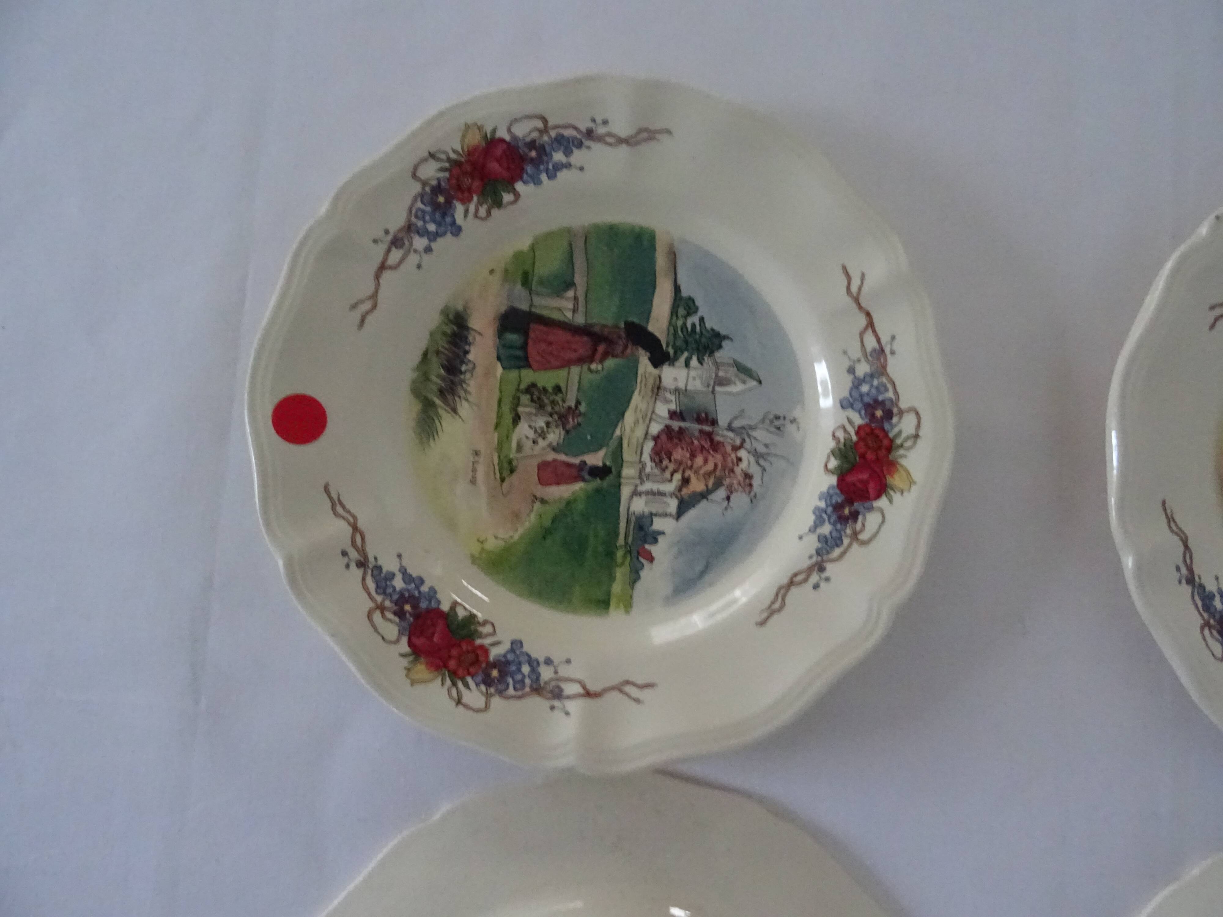 6 dessert plates LOUX Obernai 557112 sarreguemines
