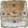 Small square, hollow decorative dish in Moustiers porcelain