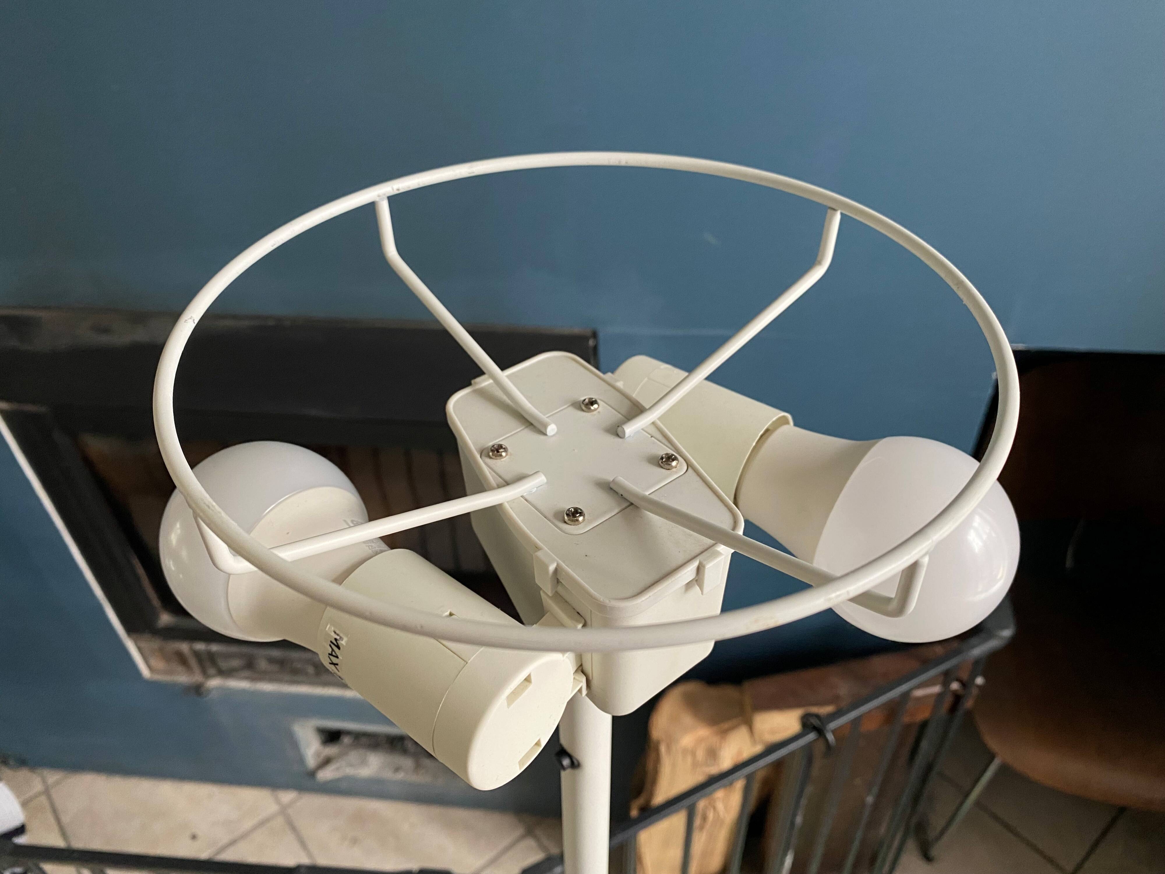 Lampadaire champignon Ikea Nymane TYP G1706 métal blanc vintage 1990