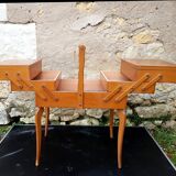 Wooden sewing basket