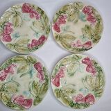 Set of 4 plates in Onnaing slurry decorated with strawberries, 21 cm