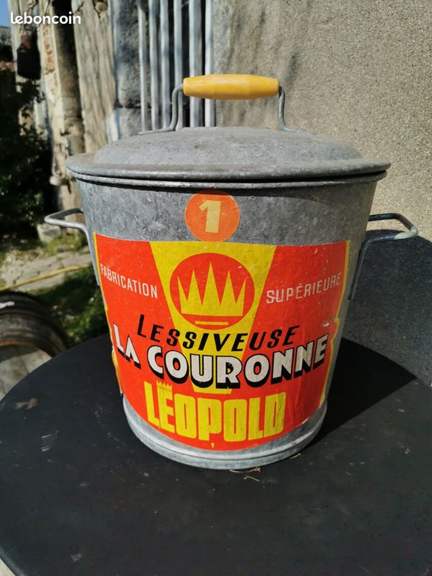 Ancienne lessiveuse en zinc la couronne leopold | Selency