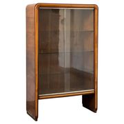 1940's Italian cabinet credenza bar display with glass door art deco style