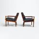 Mid Century Rosewood Armchairs in Leather, Danish Design 1950s
