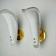 Pair of "leaf" wall lights, Murano glass, Italy, 1970