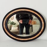 19th-century antique mirror in wood and stucco.