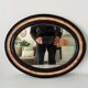 19th-century antique mirror in wood and stucco.