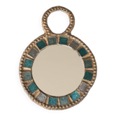 Lead and blue glass mirror by Irena Jaworska, 1960s