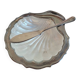 Shell butter dish and its silver-plated knife