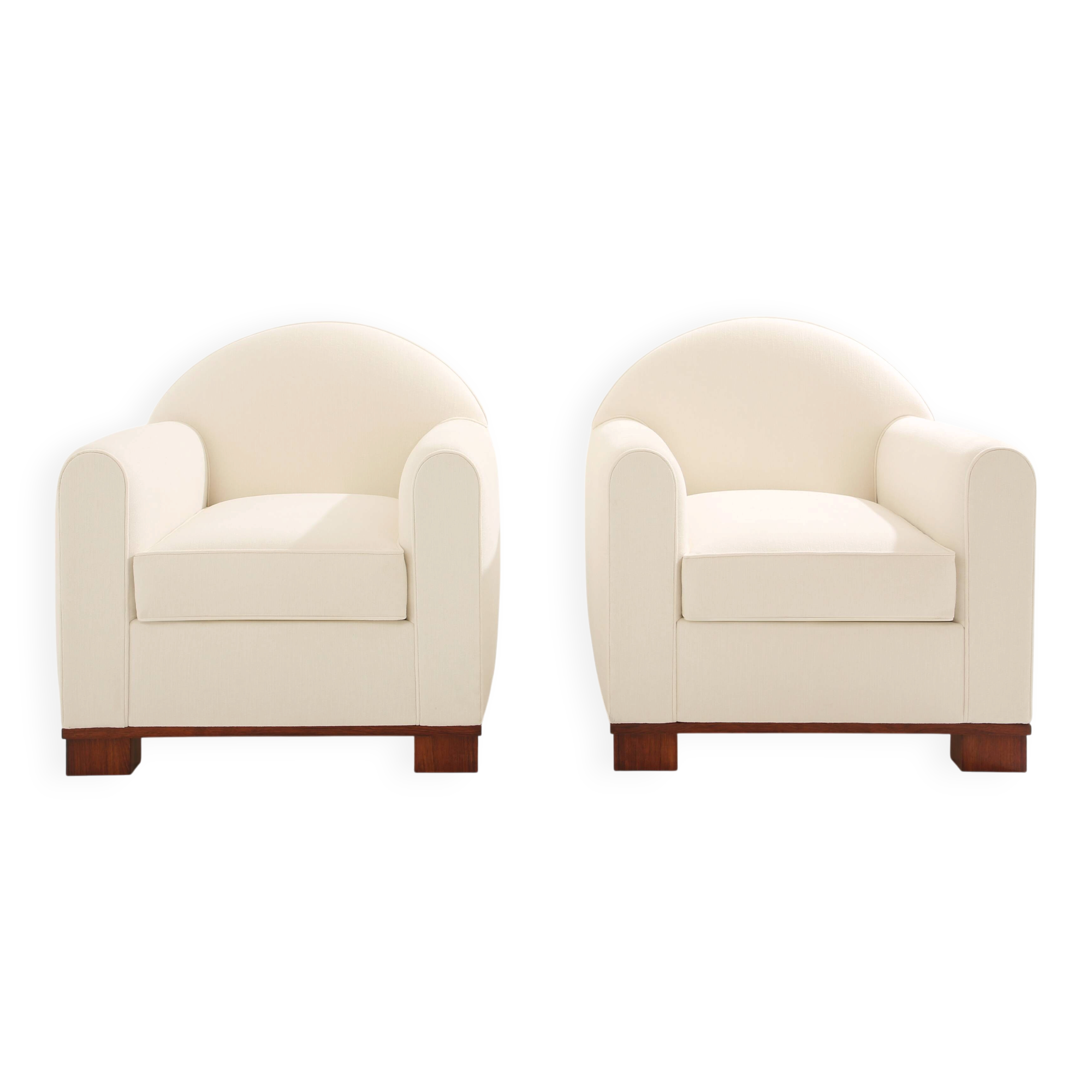 Jacques Adnet pair of modernist club armchairs in rosewood 1931