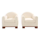 Jacques Adnet pair of modernist club armchairs in rosewood 1931