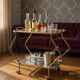 Italian mid-century 1960s brass rolling bar cart