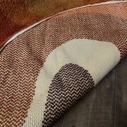 Vintage round rug from the 70s, Desso print carpet, Netherlands.