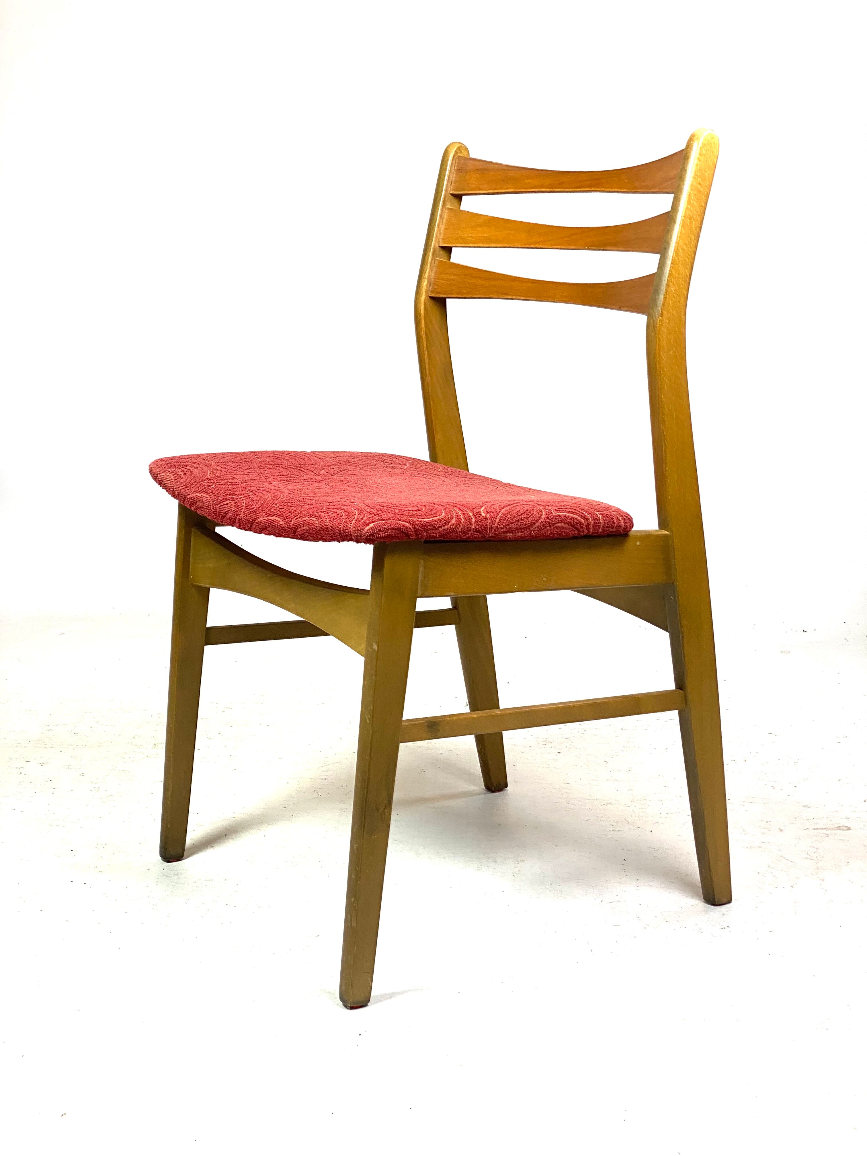 Six dining room chairs in dark polished wood, Danish design, 1960s