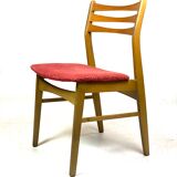 Six chaises de salle à manger en bois poli foncé, design danois, années 1960