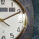 Vintage clock silent wall clock "Jaz blue gold"