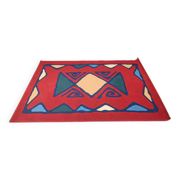 Grand tapis noué à la main, années 1980