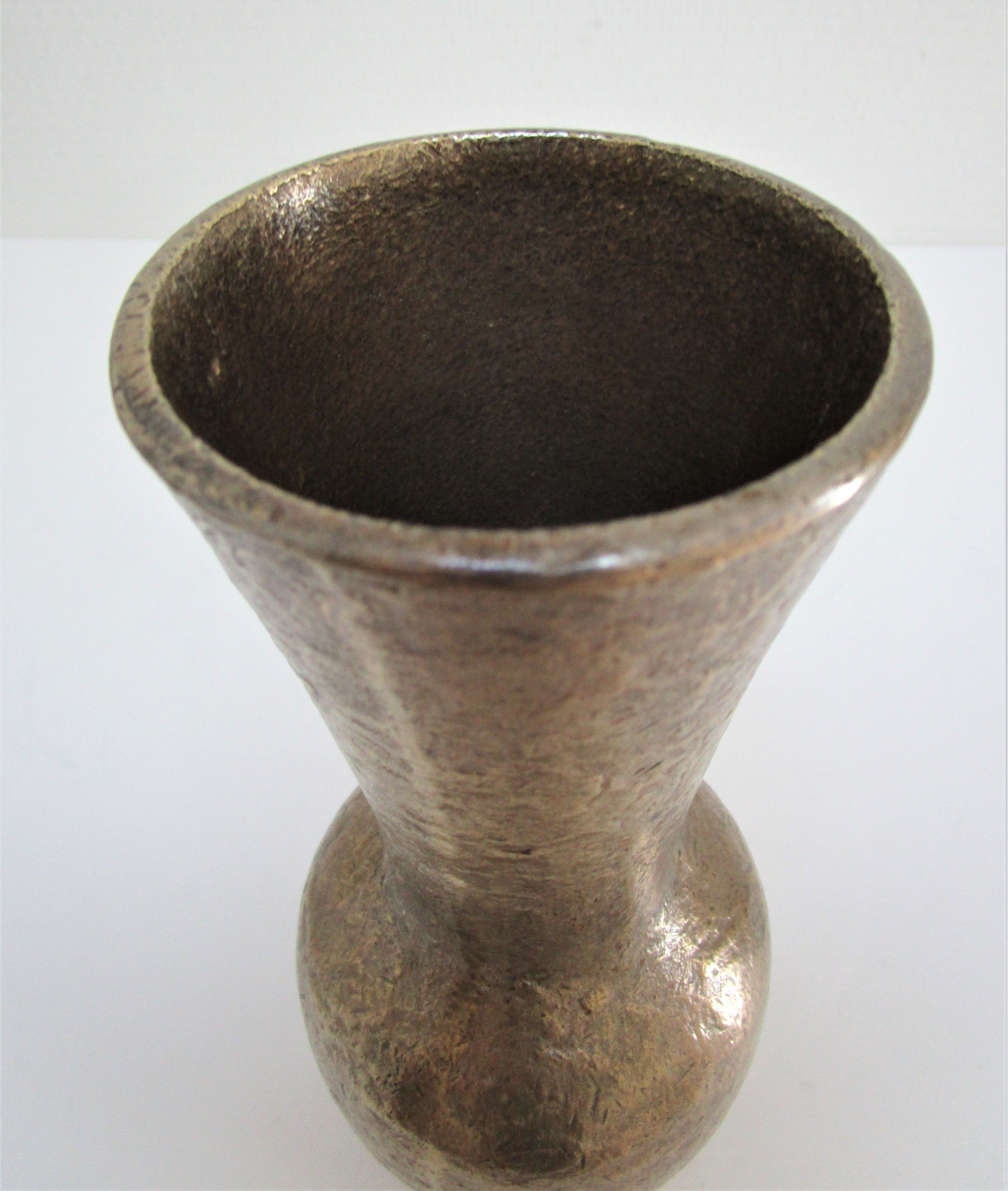 Solid bronze vase brutalist 70s