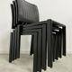 Lot 4 old vintage design chairs Dieticker Bruno Rey black wood year 70